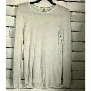 Zara Knit Womens Size M Beige Long Sleeve Shirt Button Wrist Hi-Lo